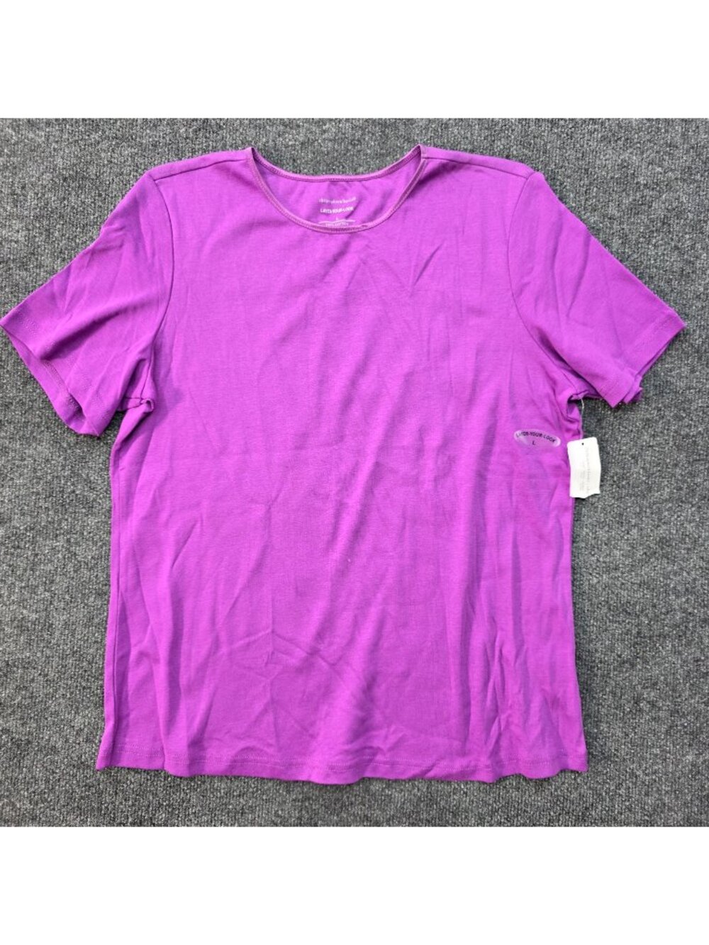 Christopher & Banks Cotton Layer Your Look Tee L Purple Minimalist Vibrant New